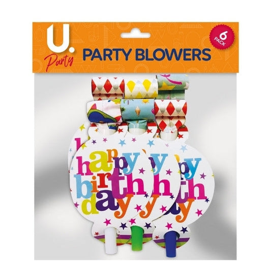 Happy Birthday Whistle Blowers Pack of 6 P2710