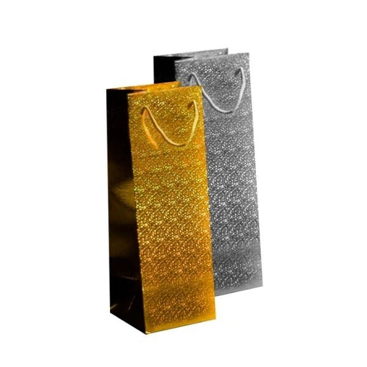 Holographic Paper Wine Bottle Gift Bag 12 x 36 x 10 cm Assorted Colours P2753