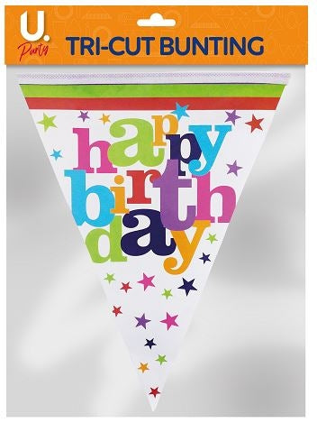 Paper Happy Birthday Tri Cut Bunting Banner Garland P2757