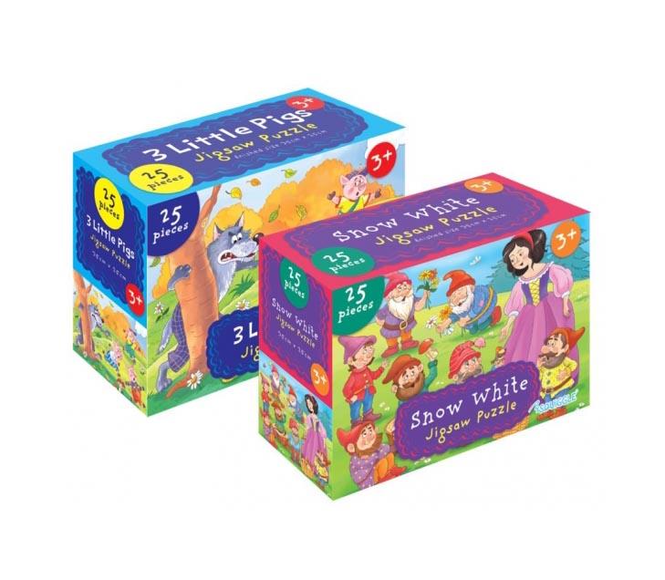 Snow White / The 3 Little Pigs Jigsaw Puzzle 25 Pieces Assorted Designs P2834