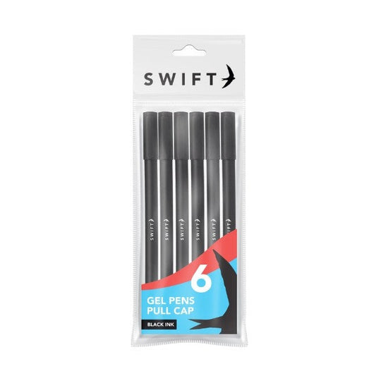 Gel Pens Black Ink 21 x 8 x 0.9cm Pack of 6 P3057