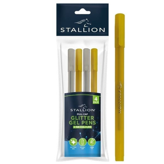 Gold and Silver Glitter Gel Pens 4pk P3061