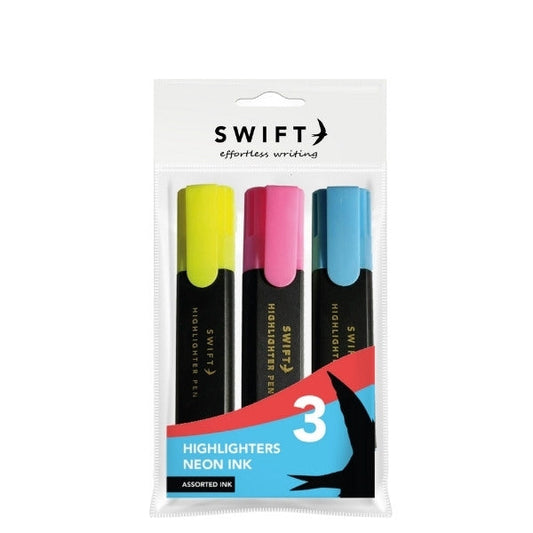 Highlighters, 3pk Assorted Colours P3063