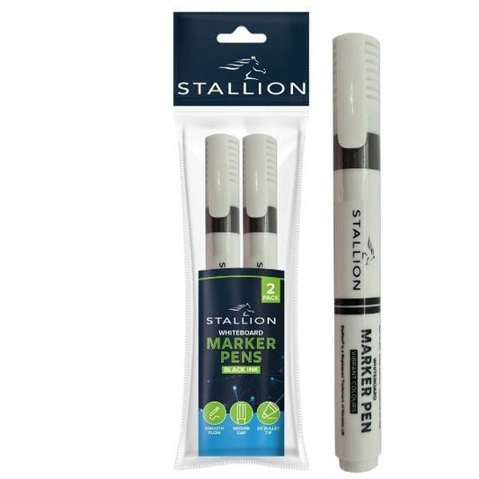 Bullet Tip Whiteboard Markers Pack of 2 Black Ink P3064