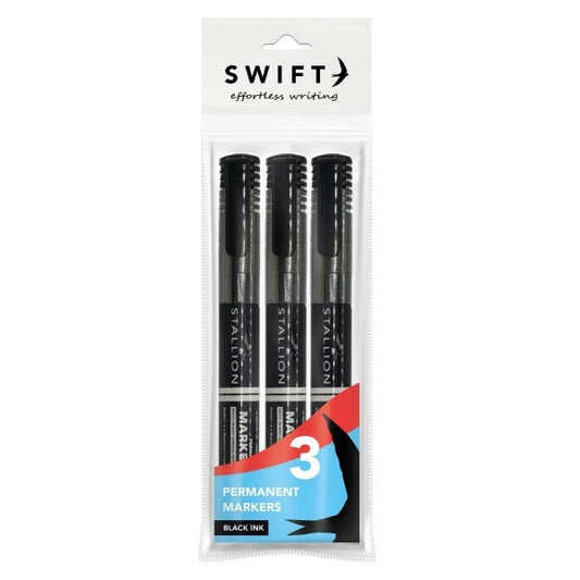 Permanent Markers 3 Pack Black P3066