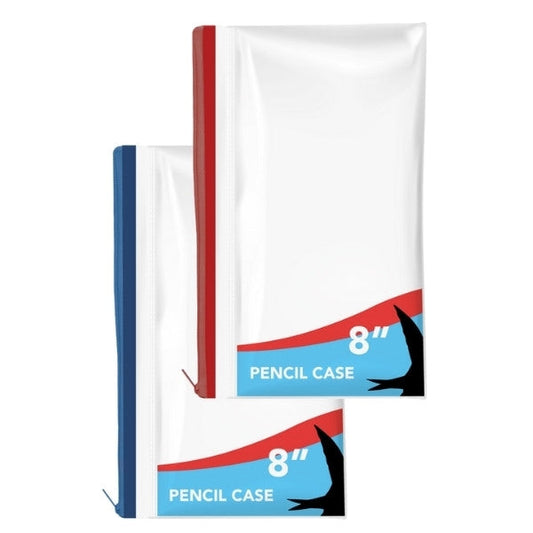 Clear Exam Pencil Case 8" Assorted Colours P3084