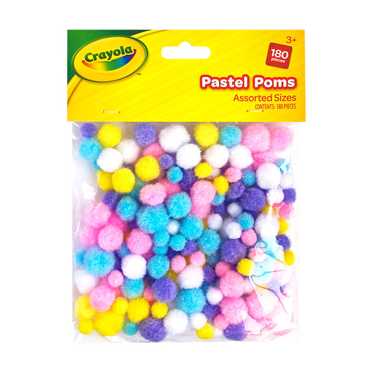 Crayola Pastel 180 Pom Pom Packs x 12 ( BULK BUY SPECIAL )