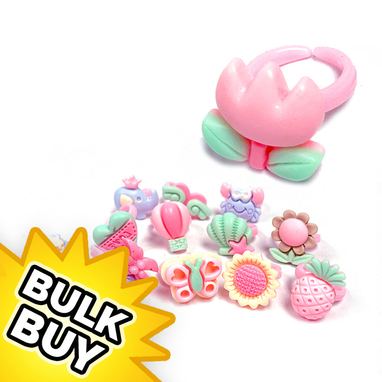 Cute Pastel Rings x 100 ( BULK BUY )