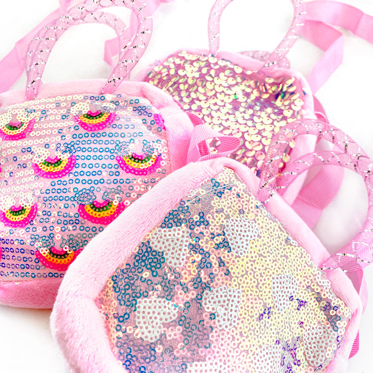 Cute Furry Sequin Square Bag