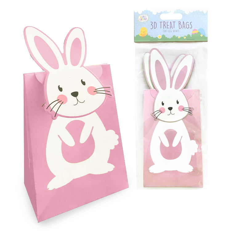 Easter Bunny 3D Treat Bags x 6 ( Pink )