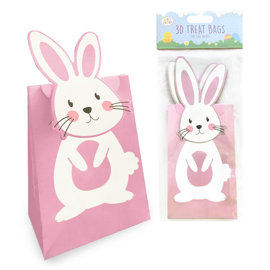 Easter Bunny 3D Treat Bags x 6 ( Pink )