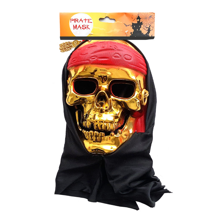 Petrifying Metal Look Pirate Mask Gold
