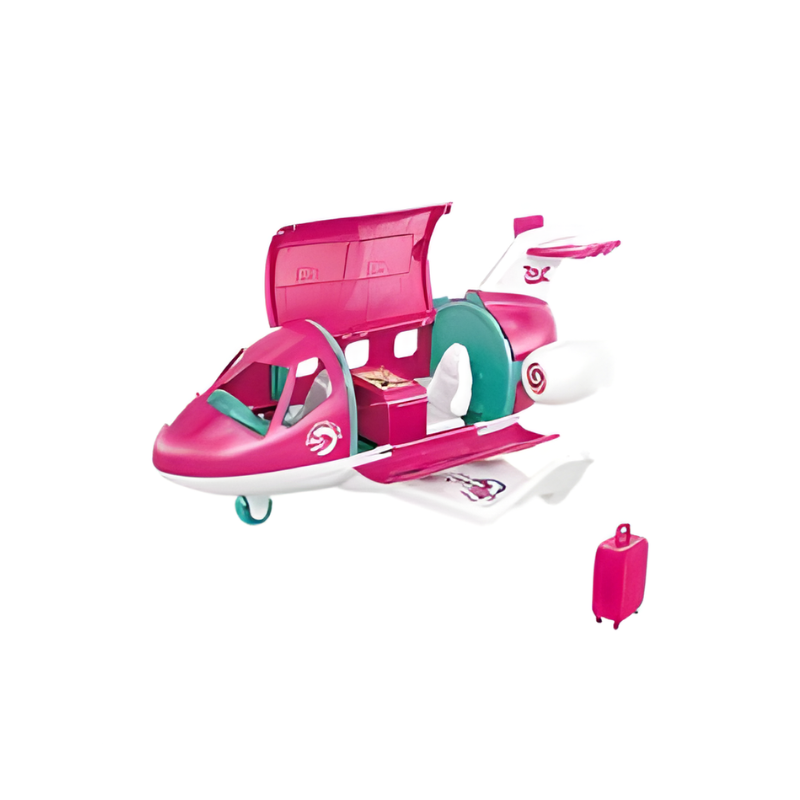 Girls Mini Pink Toy Aeroplane & Accessories PlaySet