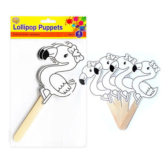 Flamingo Lollypop Puppets (pk 4)