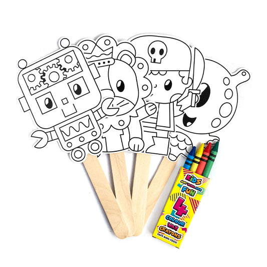 Colour In Lolly Puppets Boy Mix