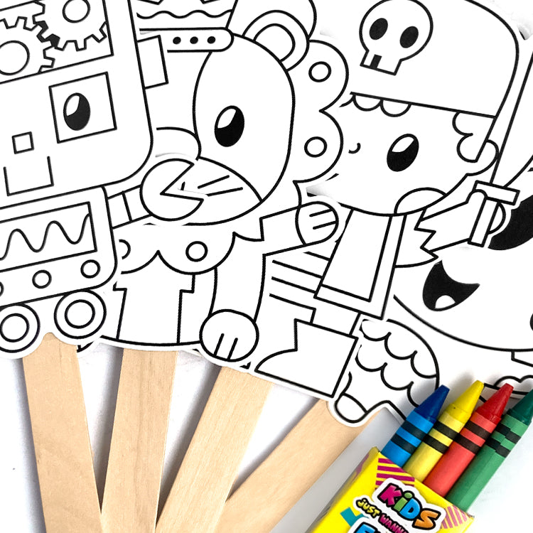 Colour In Lolly Puppets Boy Mix