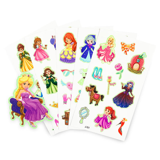 Princess Glow In The Dark Tattoo Sheets x 5