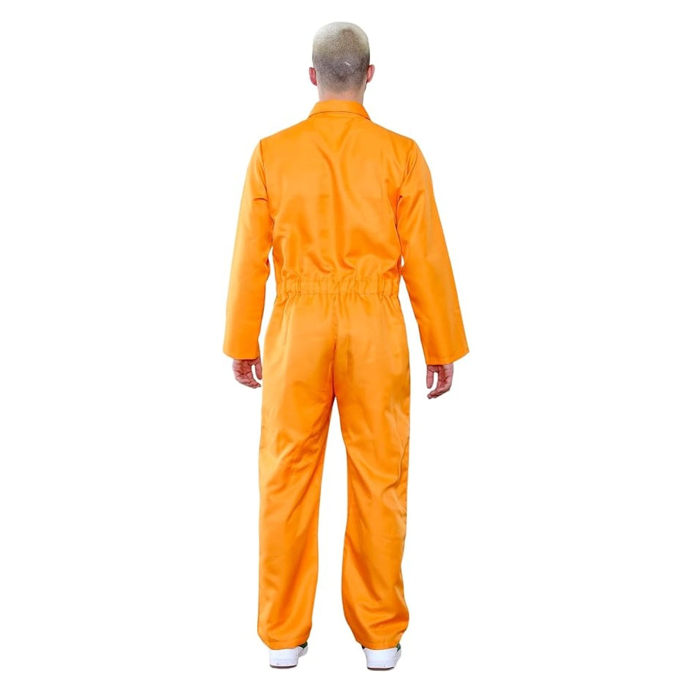 Adults Halloween Prisoner Convict BoilerSuit Overalls Fancy Dress Costume