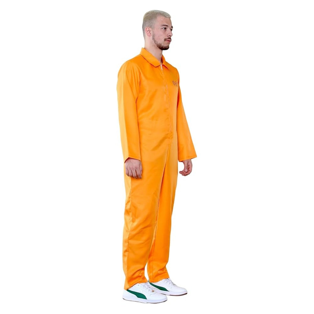 Adults Halloween Prisoner Convict BoilerSuit Overalls Fancy Dress Costume
