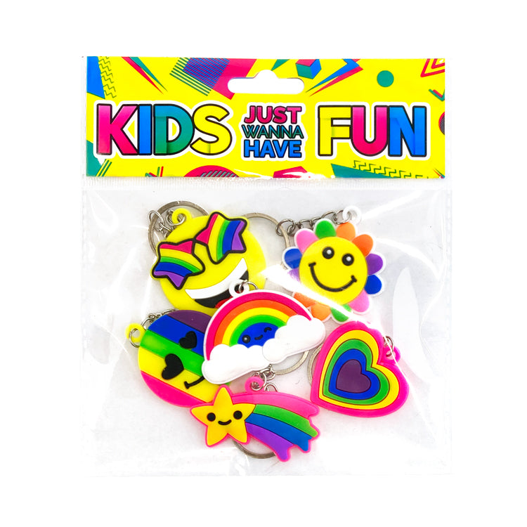 Rainbow Keyrings x 6 ( ONE OFF SPECIAL )