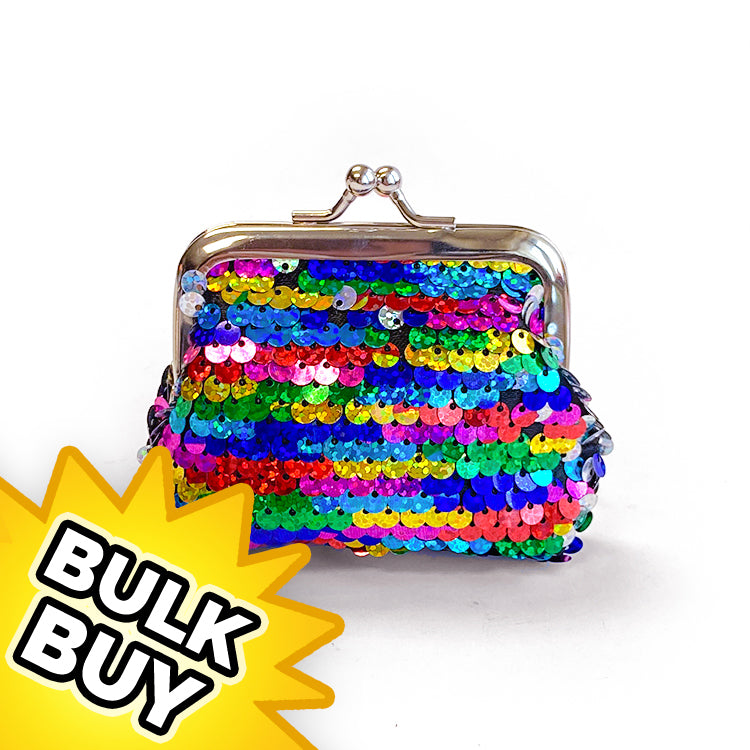Rainbow Sequin Purses x 12 ( BULK BUY )