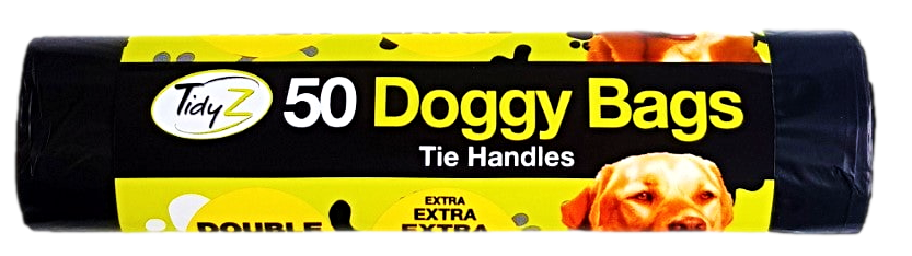 Doggy Poop Bags With Tie Handles - Roll Of 50