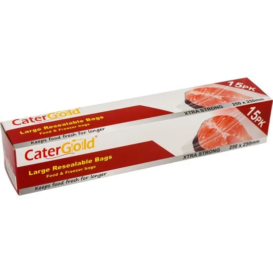 CaterGold Large Freezer Seal Bags 250 x 250mm Pack of 15 ST81703