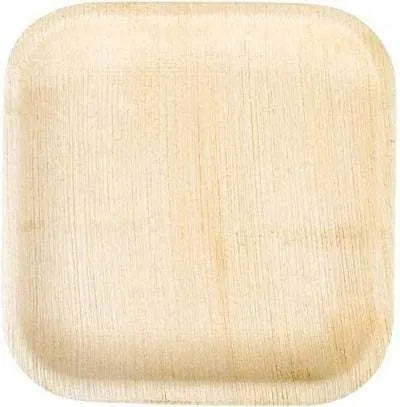 Biodegradable Disposable Square Areca Palm Leaf Plates 8" Pack Of 5