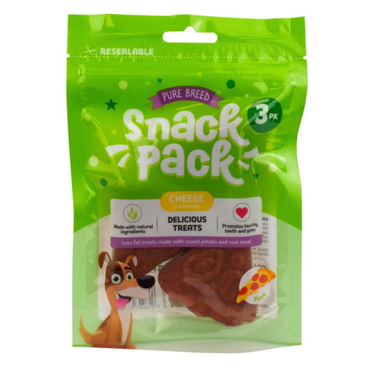Pet Dog Treats Delicious Pizza Chew Snack Pack Of 3 Cheese Flavour
