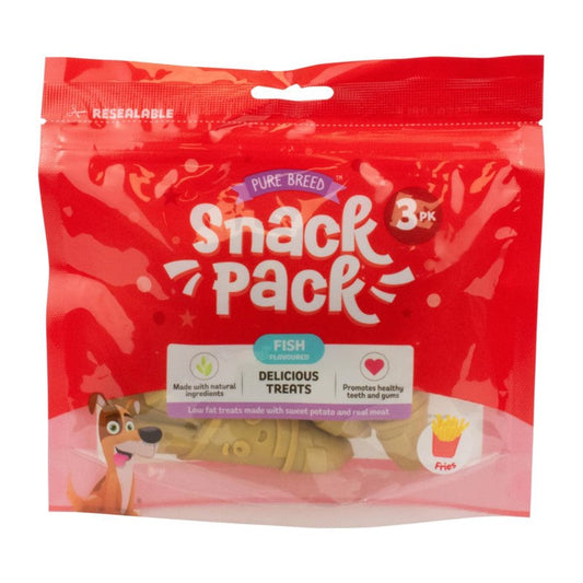 Pet Dog Treats Delicious French Fries Chew Snack Pack Of 3 Mackerel Fish Flavour
