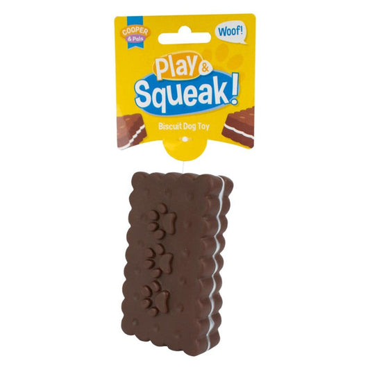 Pet Dog Toy Squeaky Biscuit Cookie Assorted Designs 323956