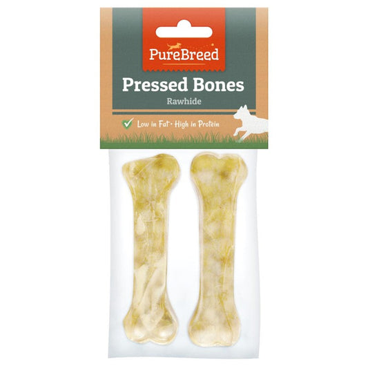 Pet Dog Treats Pressed Bones Rawhide Pack Of 2