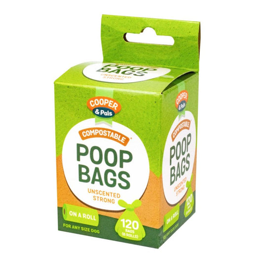 Pet Dog Compostable Poop Bag Rolls Pack of 120 (6 Rolls) Unscented 323881