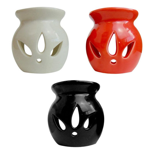 Ceramic Wax Melt and Oil Burner 6.5 x 5 x 7.5cm Assorted Colours 317094
