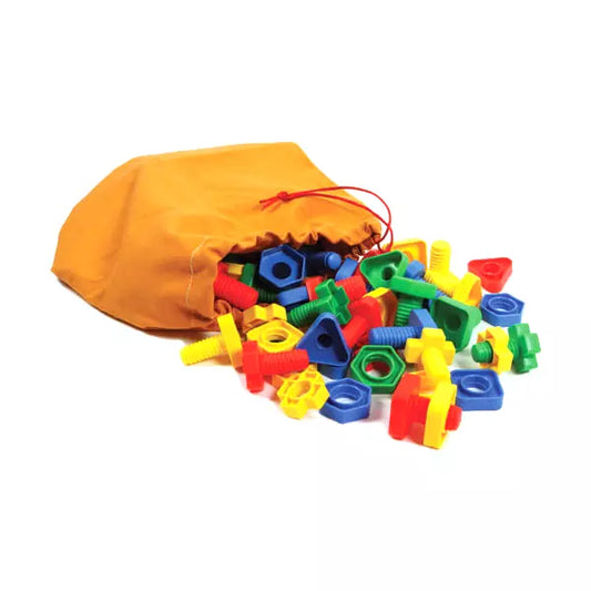 Mega Nuts And Bolts Play Set In Bag ( 96pcs )