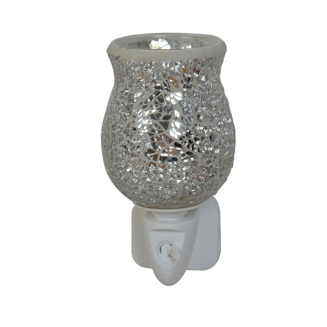 Silver Mosaic Wax & Oil Warmer Plug In Light - Sensual Aroma