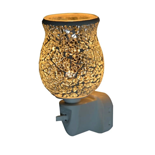 Silver Mosaic Wax & Oil Warmer Plug In Light - Sensual Aroma