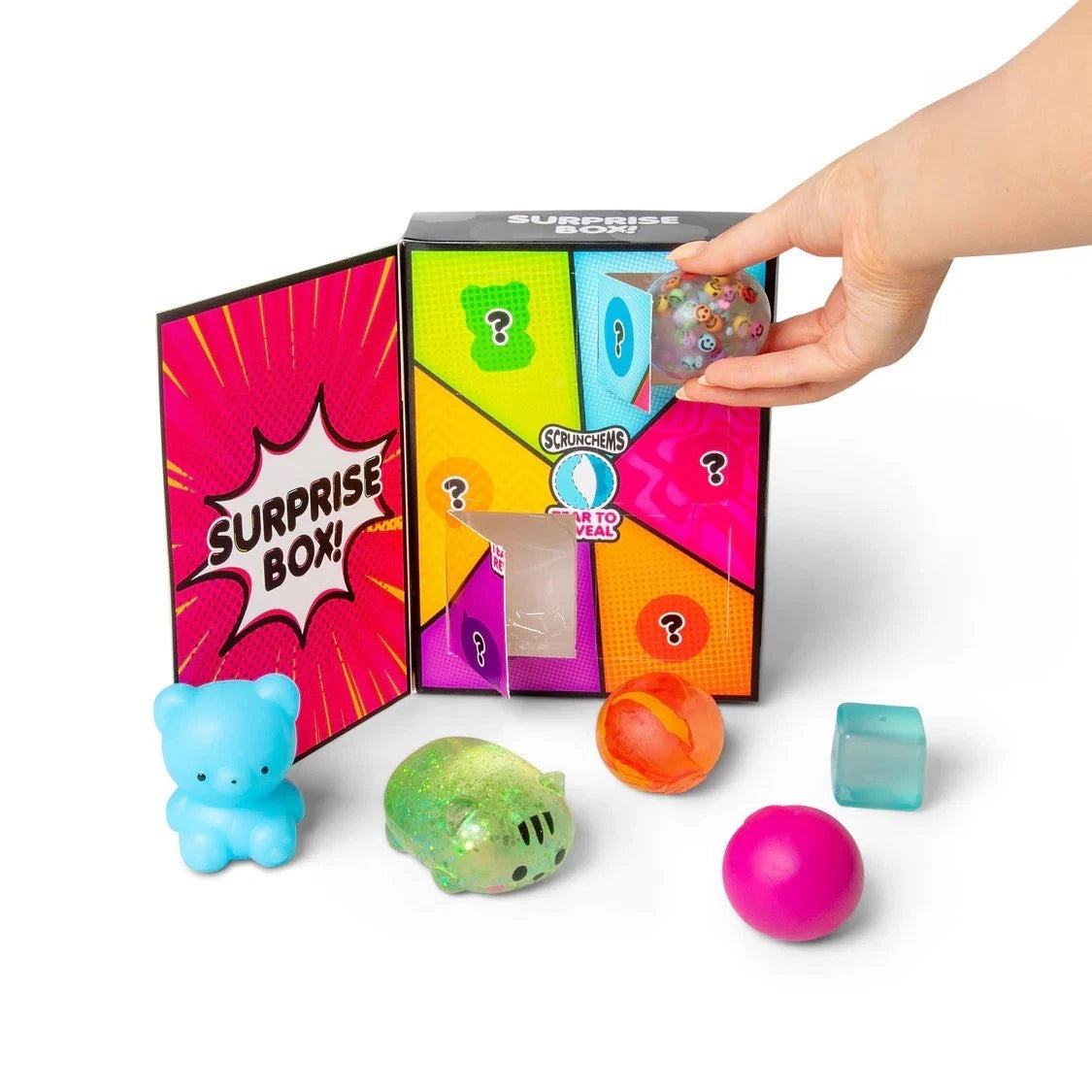 Scrunchems Squishy Surprise Box - 6 Pack of Squishy Fidget Sensory Toys Box Set