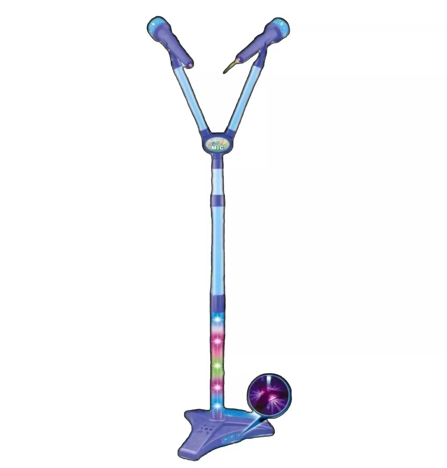 Kids Musical Dual Microphone & Guitar with Stand Music Player Singing Toy - Blue