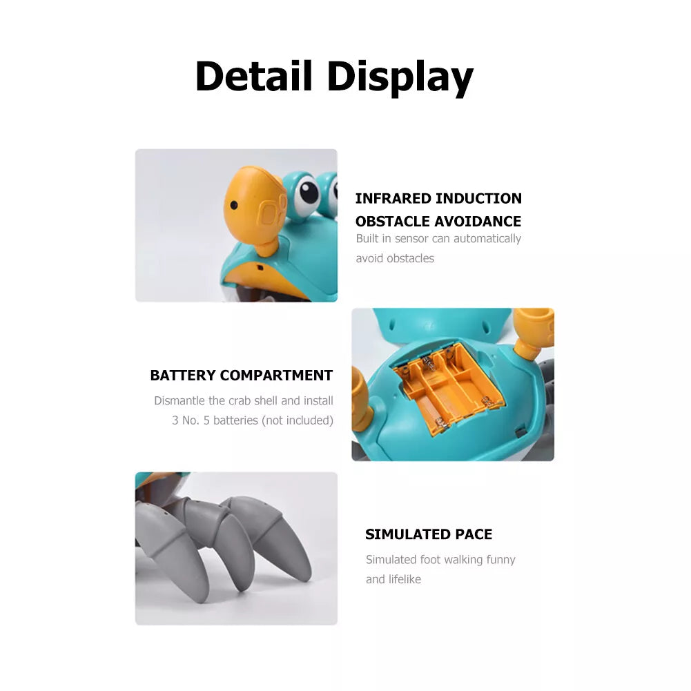 Crab Moving Induction Toy with Sound & Lights