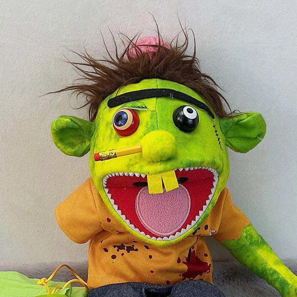 Jeffy Zombie Halloween Hand Puppet Soft Toy with Accessories and Storage Bag