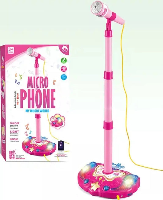 Girls Microphone & Stand with Lights