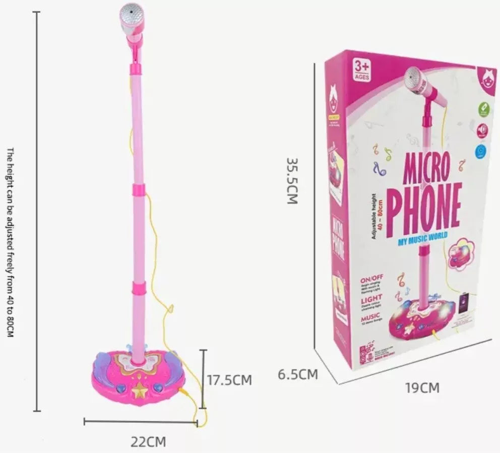 Girls Microphone & Stand with Lights