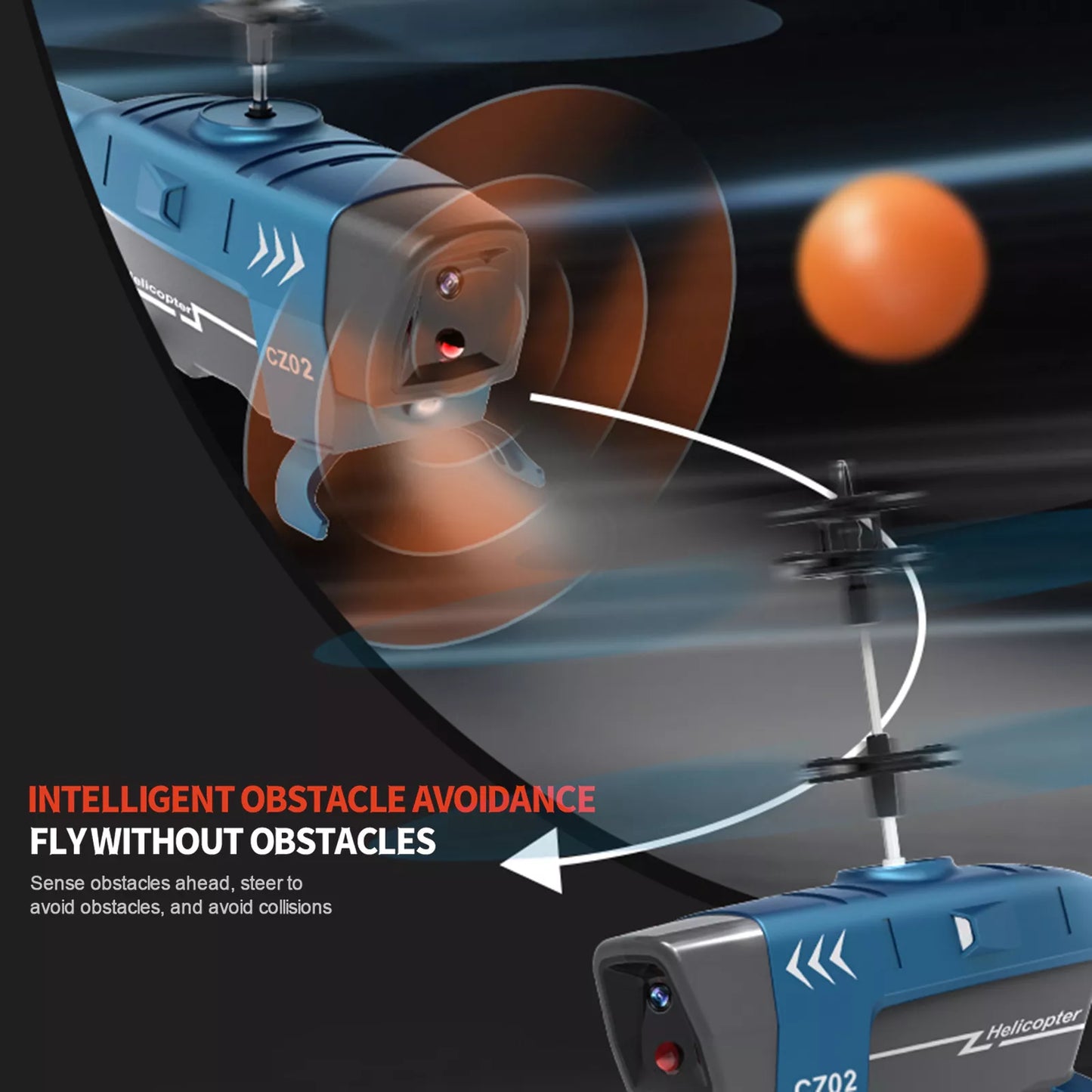 Remote Control Black Ant Helicopter Drone with Obstacle Sensor (3 Colours)