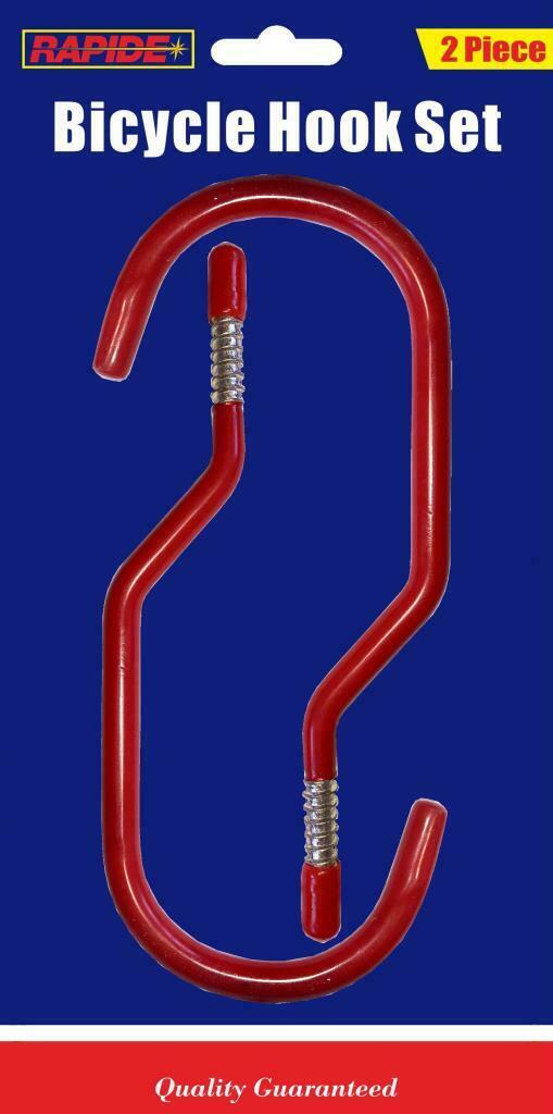 Red Bicycle Hooks Plastic Coated 15cm 2pc 3145