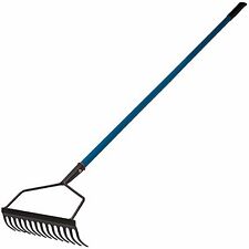 Metal Garden Rake 16 Teeth Comb 130 cm Green SK28655