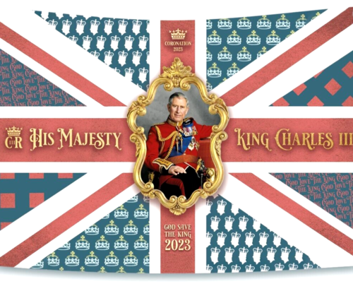 Coronation "His Majesty King Charles III" Vintage Style Union Jack Landscape Flag 108 x 180 cm 850141