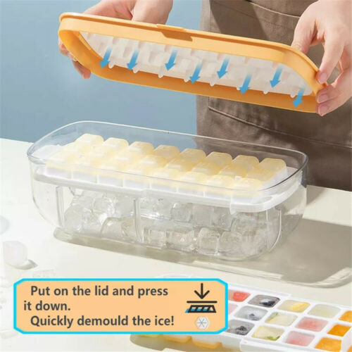 Ice Cube Tray Maker Box Mould With Container 16cm x 29cm 620g 6705