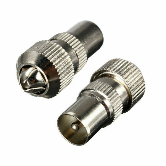 Pifco  Pack Of 2 Nickel Co-Axial TV Plugs AVS1049