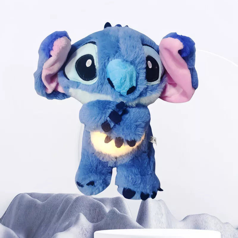 Stitch Angel Breathing Musical Light Up Soothing Doll Sleep Toys Anxiety Relief Soft Plush Toy Gift